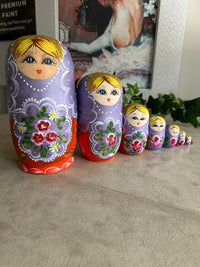 Set of 8 Purple Nesting Dolls