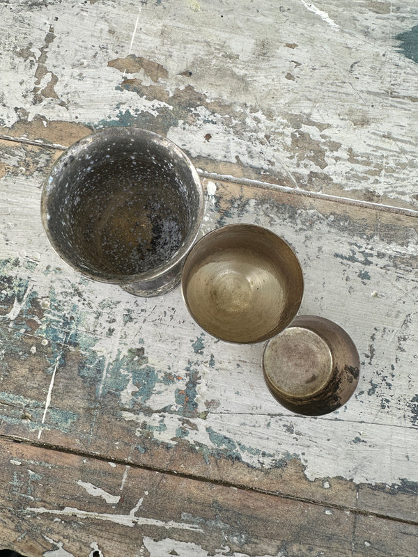 Silver egg cups set of 3