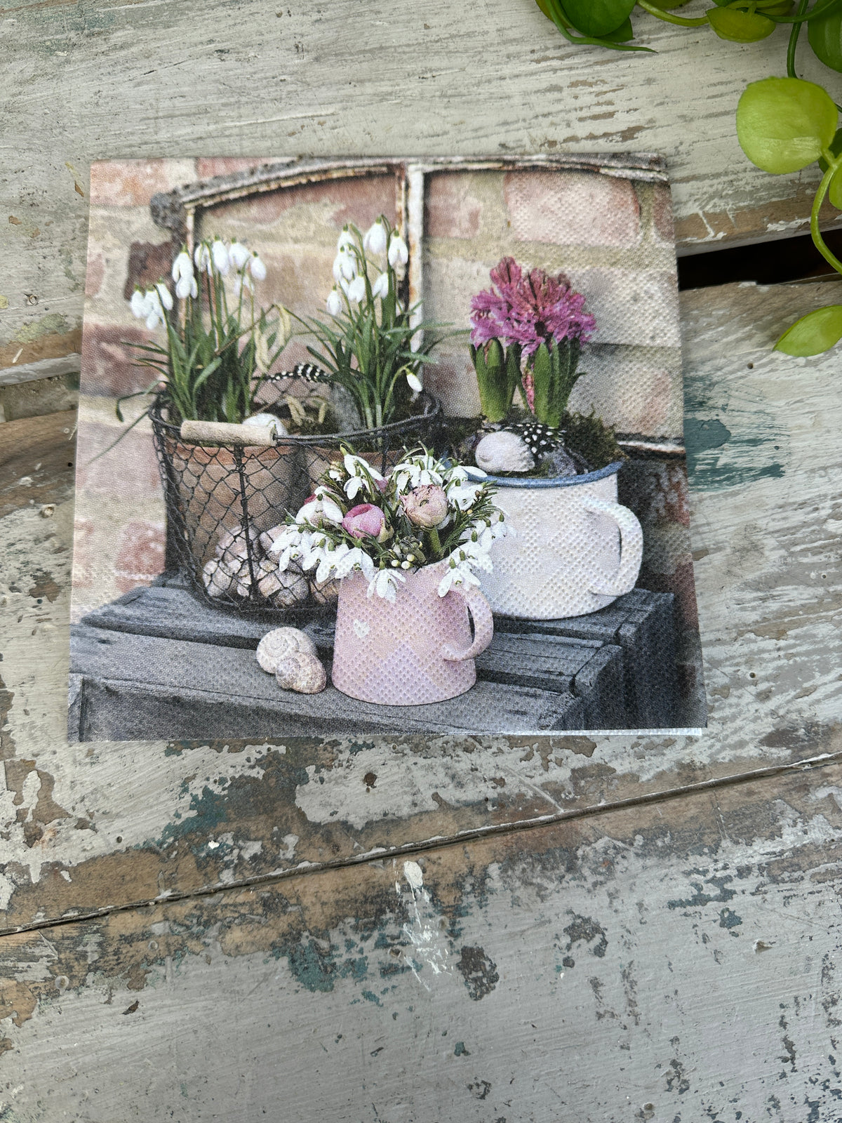 Winter Flowers Napkin for Decoupage