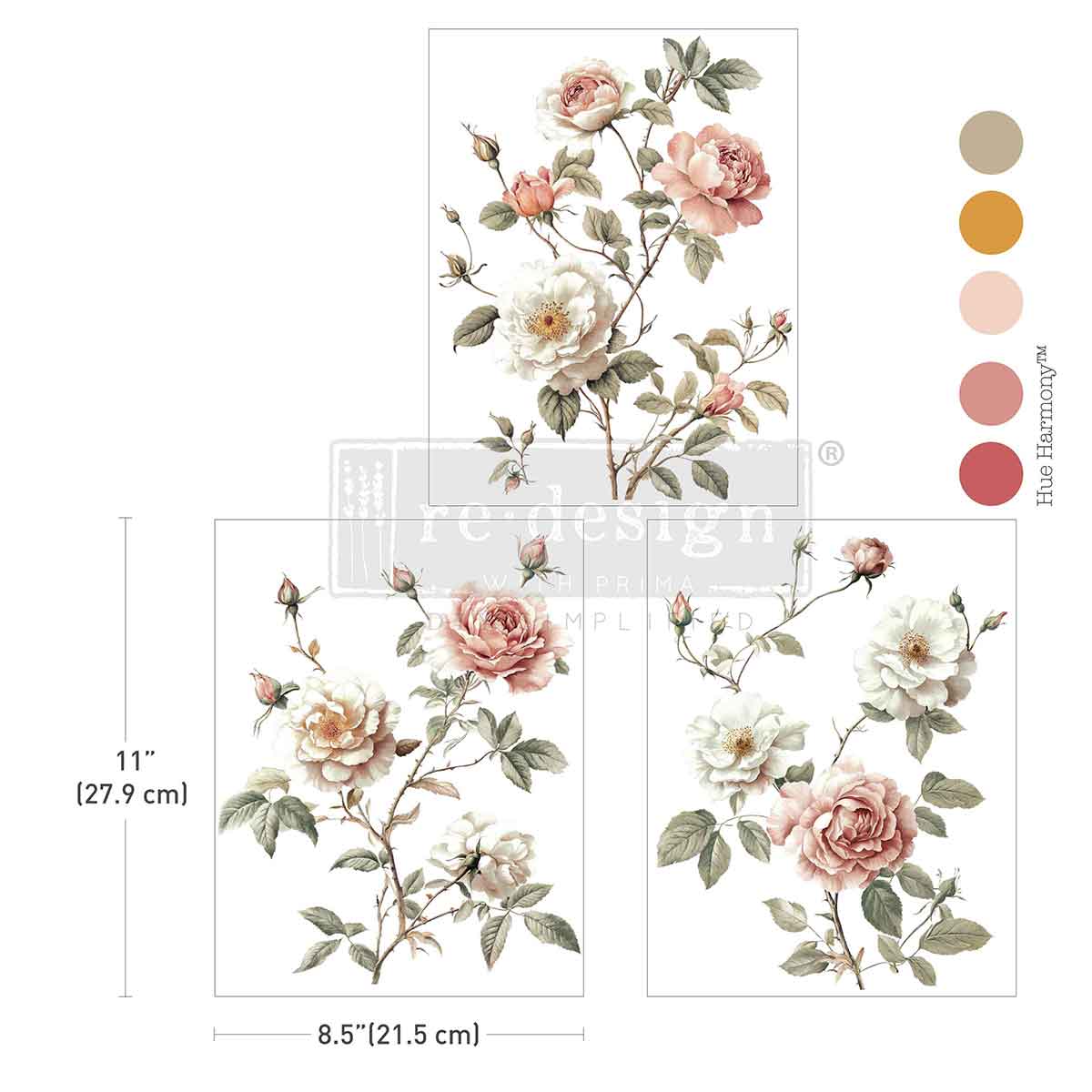 Redesign with Prima transfer middy Creamy Blush Blooms