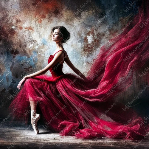 Camilla Dancer in Red Mulberry Decoupage Paper