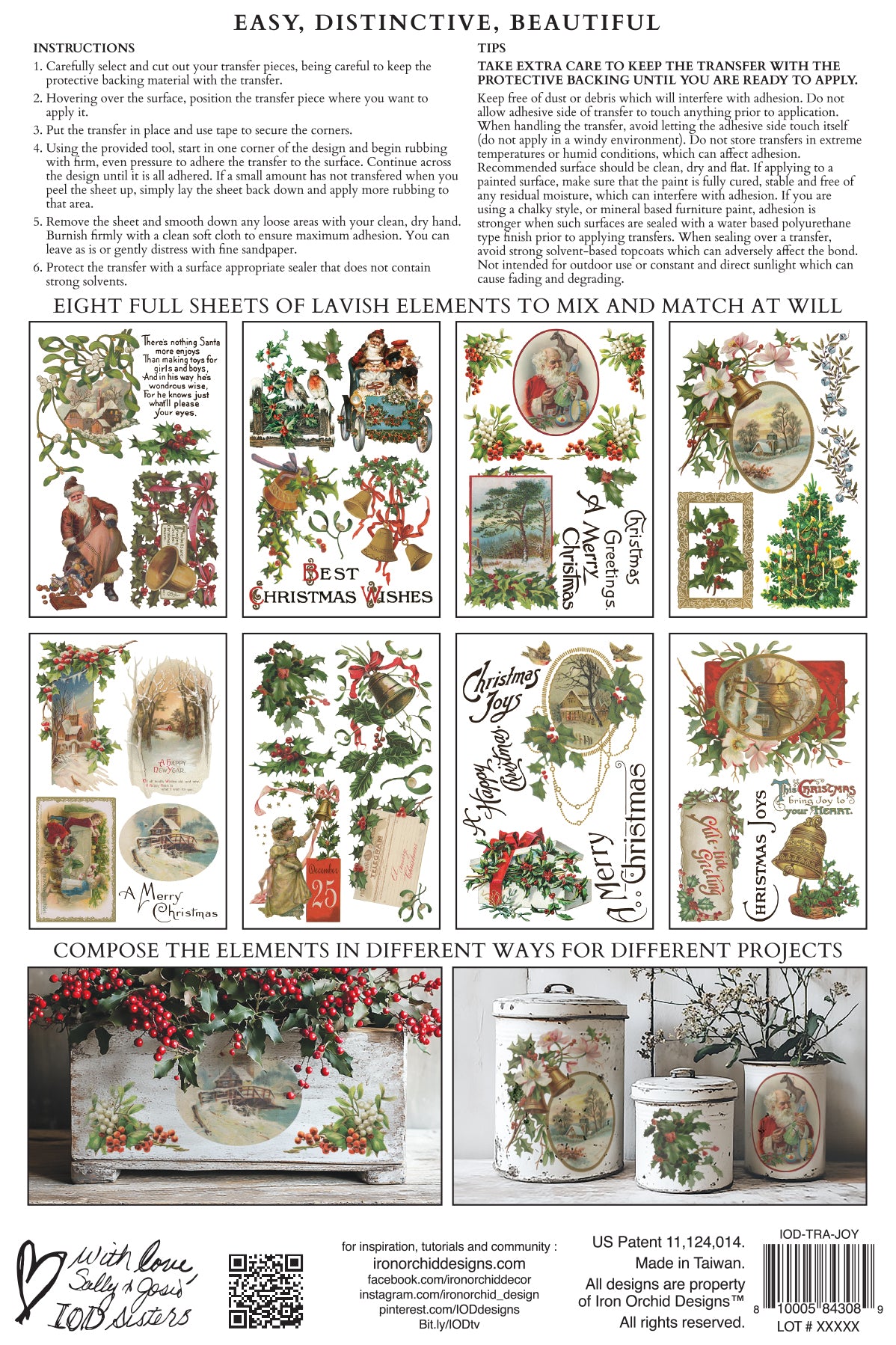 Christmas Joy IOD Transfer 8 sheets