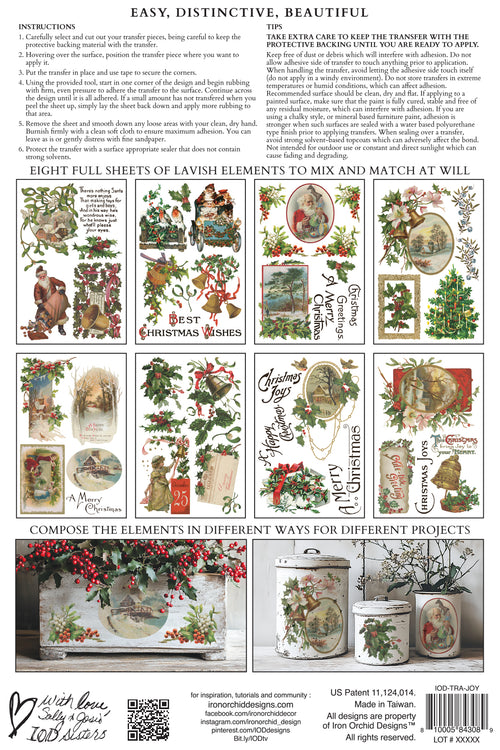 Christmas Joy IOD Transfer 8 sheets