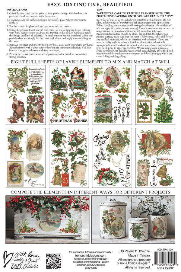 Christmas Joy IOD Transfer 8 sheets
