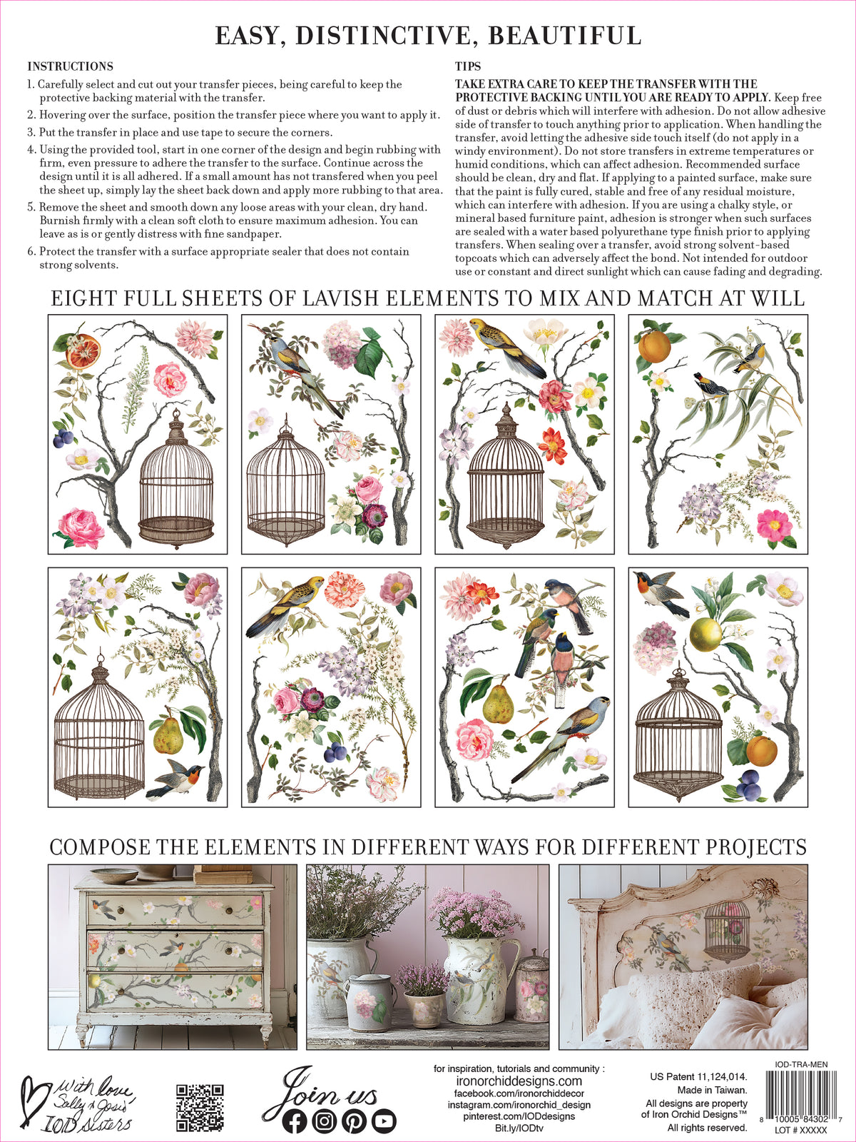 Menagerie IOD Transfer 8 sheets