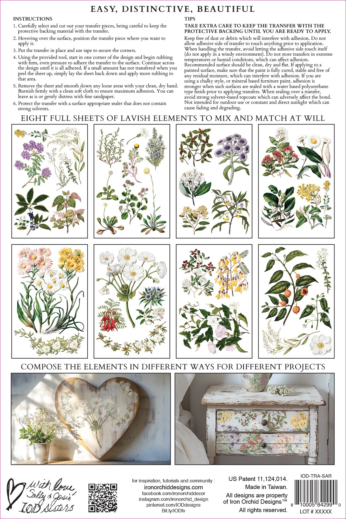 Sarah Featon's Botanicals IOD Transfer small 8 sheets