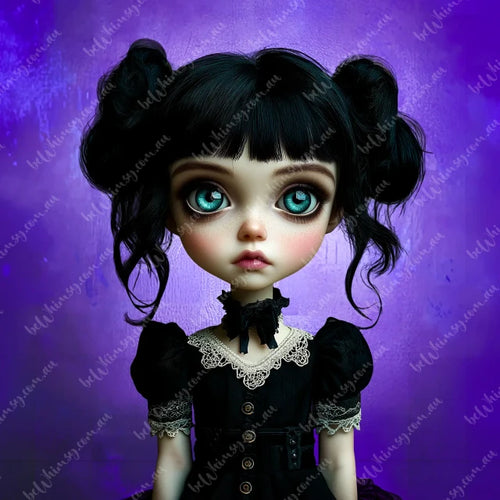 Cosima Big Eyed Doll Mulberry Decoupage Paper