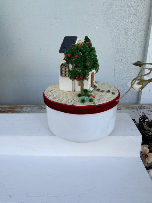 Miniature Church Series Red Handmade Diorama