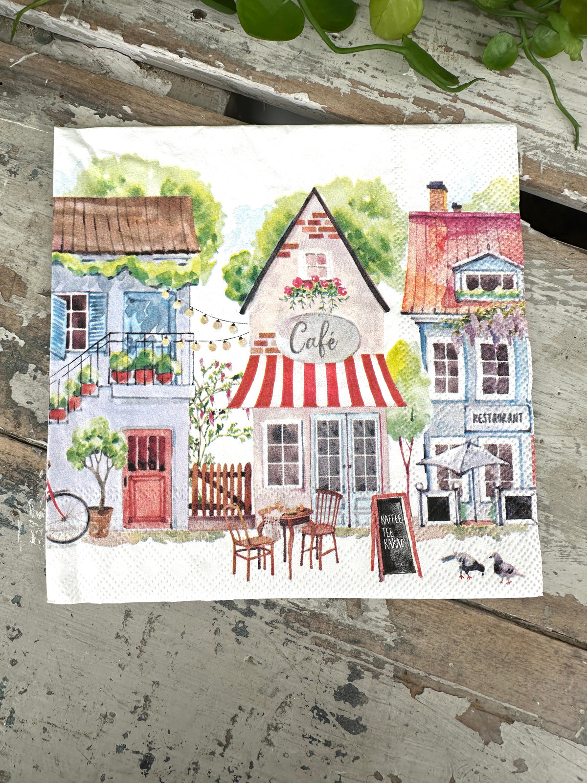 Village Cottages Napkin for Decoupage
