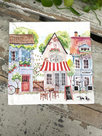 Village Cottages Napkin for Decoupage