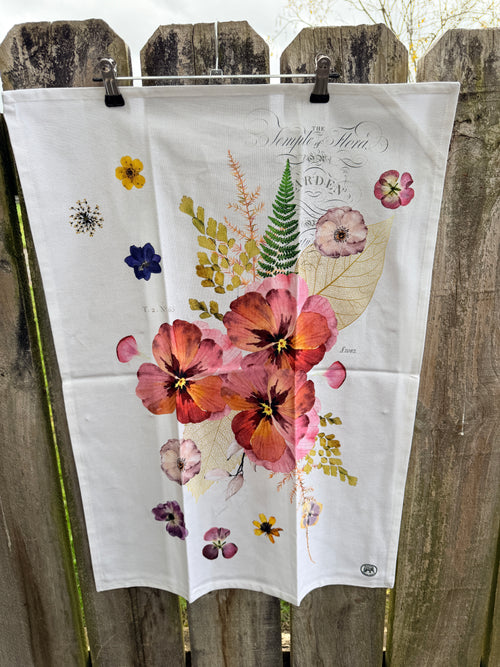 Tea towel Pressed Flower Bouquet Michel design works