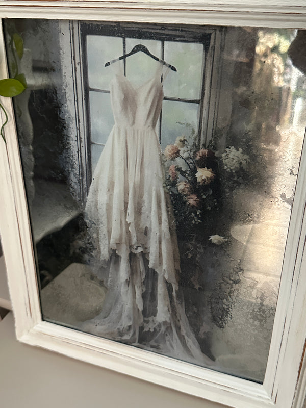 Lady's Dress Mirror glass framed