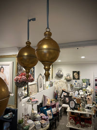 Giant oversized Rustic Gold Metal hanging Finial small bauble