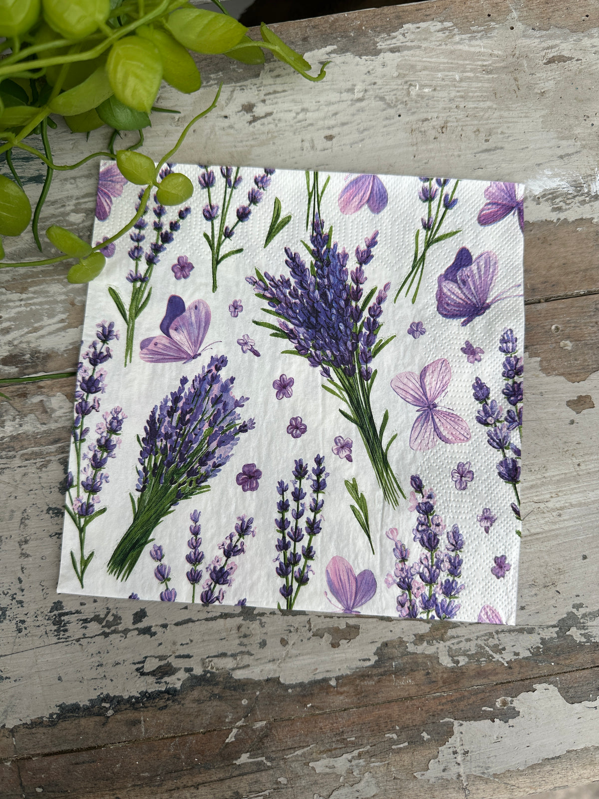 Lavender, Violets & Butterflies Napkin for Decoupage
