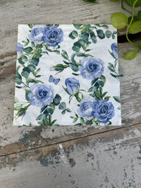 Blue Roses Napkin for Decoupage