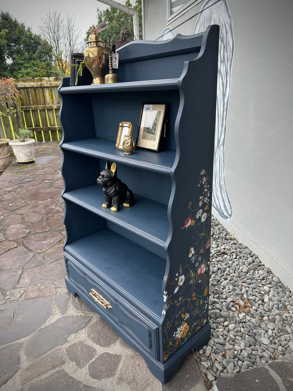 Obsidian Blue Shelf Unit with trailing floral