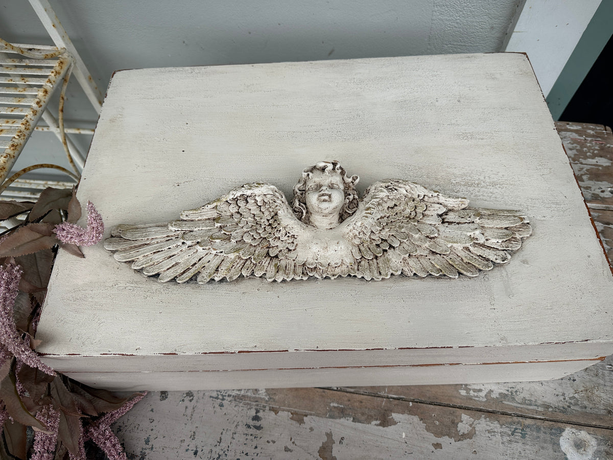 Angelic large Box chippy milk painted COLLECT OR GET COURIER QUOTE