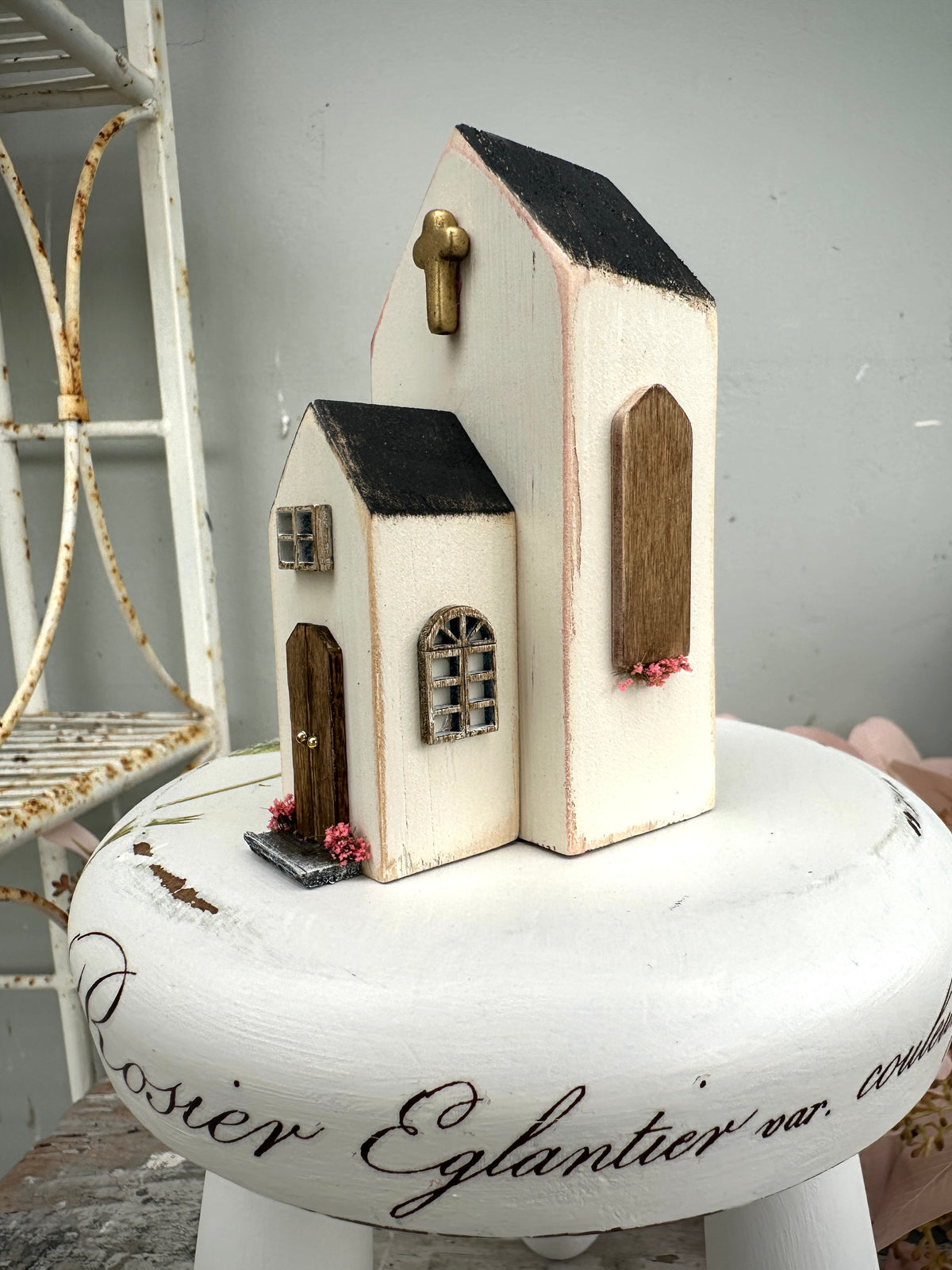 Handmade Houses Church series w Cross & windows