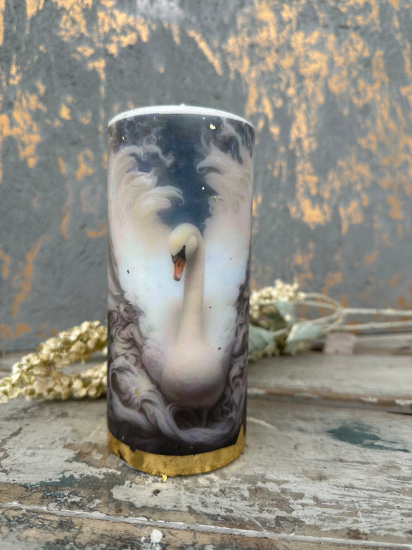 Gliding Swan Candle Small