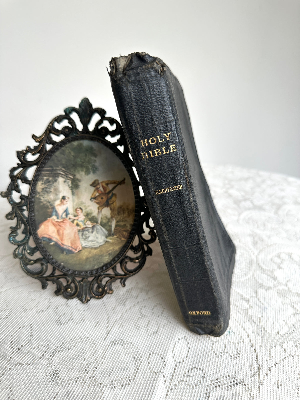 Holy Bible Gold Writing black mid sized