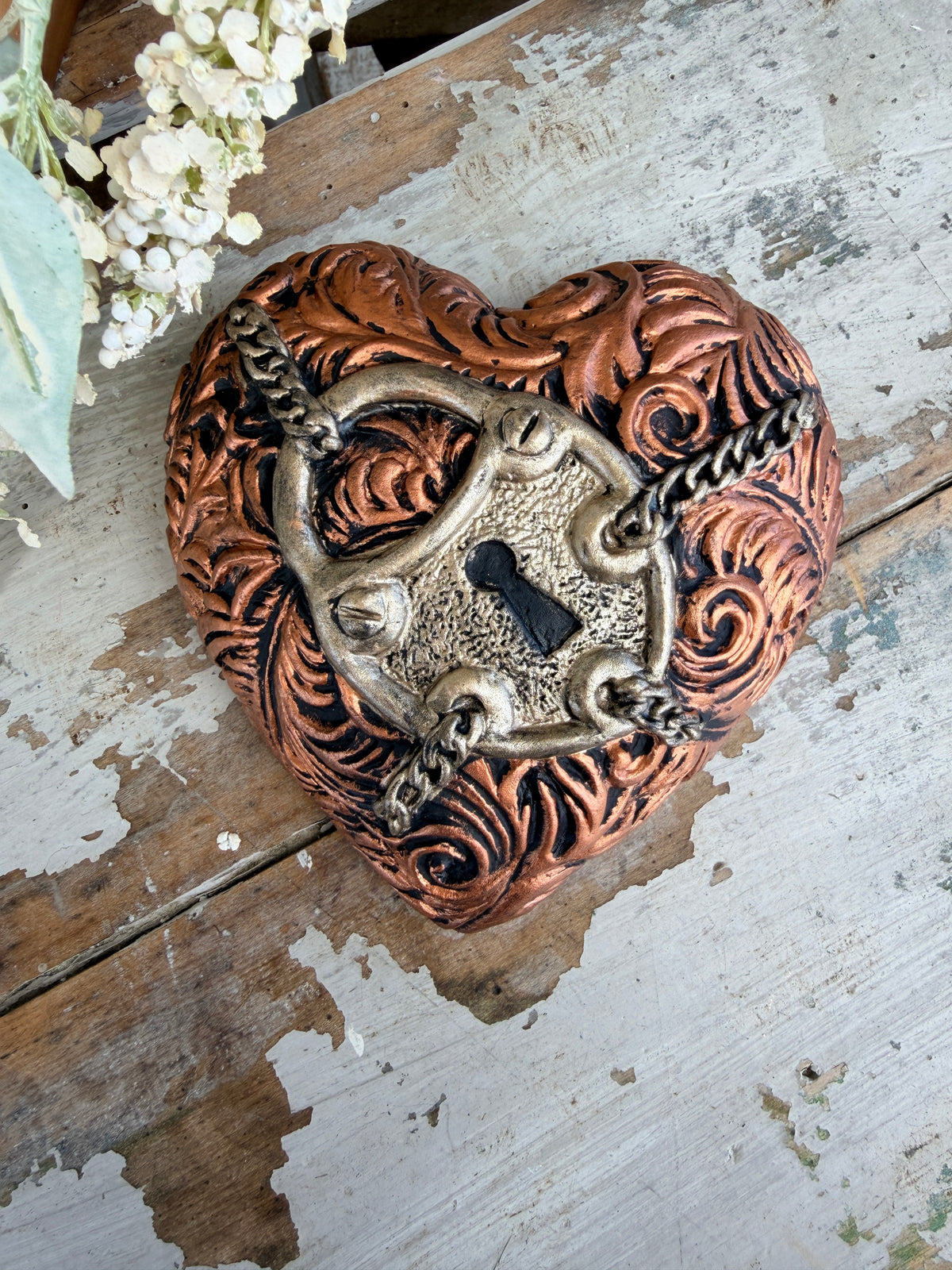 Wall heart Chained Heart Copper Blush