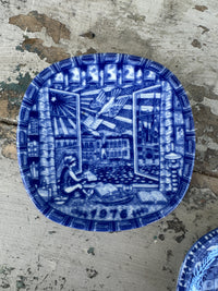 Blue & White mini plates hanging set of two by Gunnar Nylund