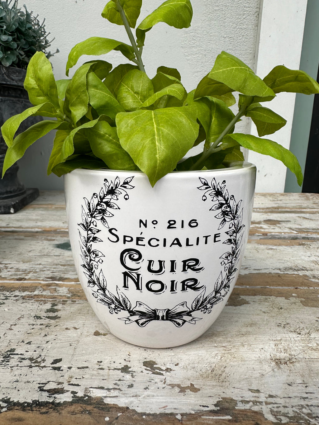 Ceramic planter with typography