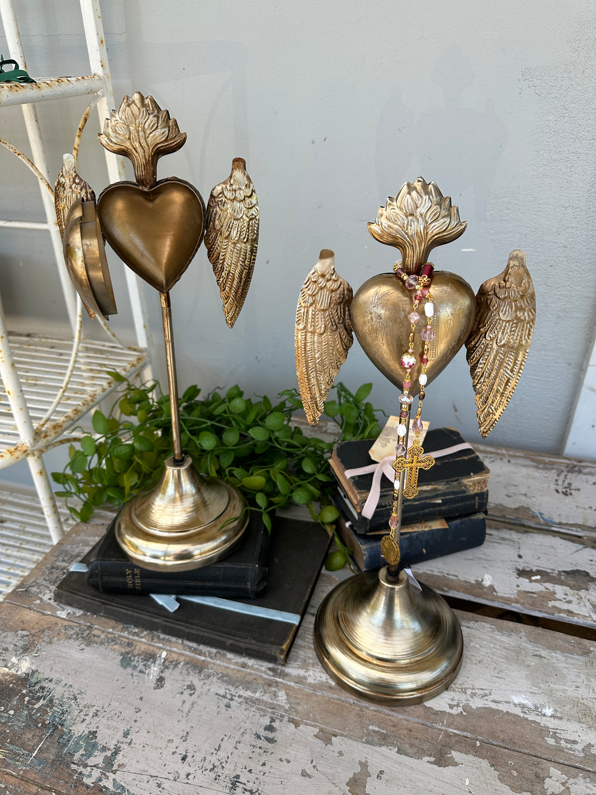 Milagro Heart Locket with wings on Stand