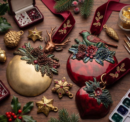 Silicone mold with Christmas-themed designs Evergreen Antler Emblem Mould by Redesign with Prima Christmas