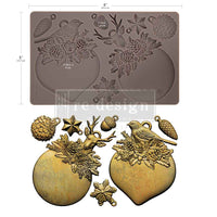 Silicone mold with Christmas-themed designs Evergreen Antler Emblem Mould by Redesign with Prima Christmas