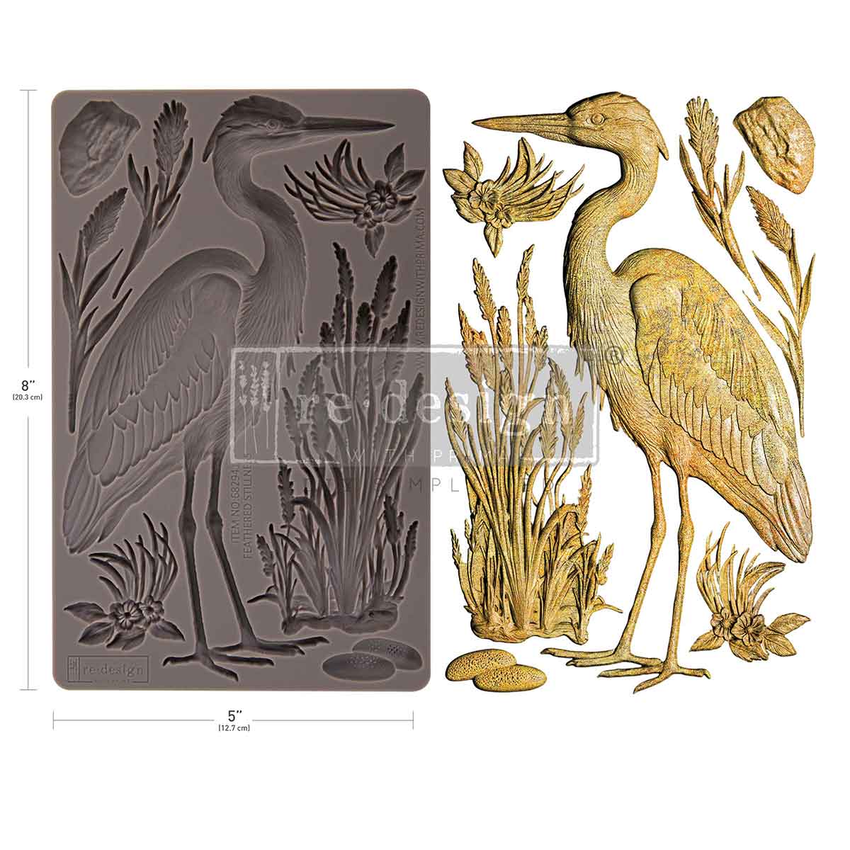 Feathered Stillness Heron Mould by Redesign with Prima