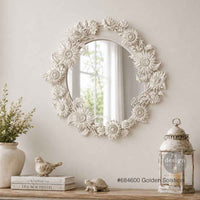 Decorative wall mirror with floral patterns Golden Solstice Sunflower Mould by Redesign with Prima