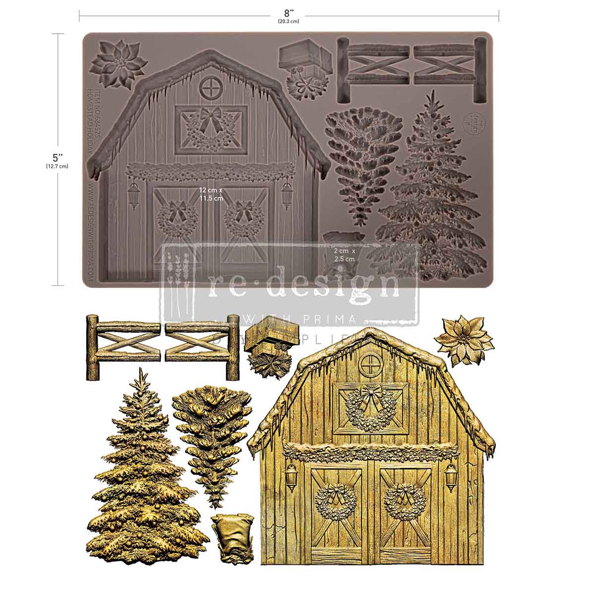 Homestead barn Holiday Mould by Redesign with Prima