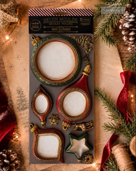 Silicone mold for making Christmas ornaments. Noel Elegance Mould by Redesign with Prima for Christmas