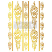 Decorative gold pattern gold foil transfer. Redesign with Prima Christmas GOLD Chateau Filigree transfer Large KACHA 