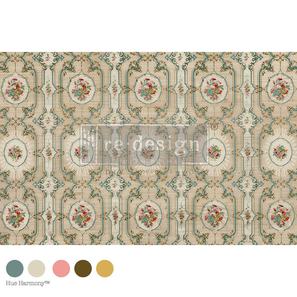 The Medallion Meadow Mulberry Tissue Decoupage Fiber Paper 1 sheet