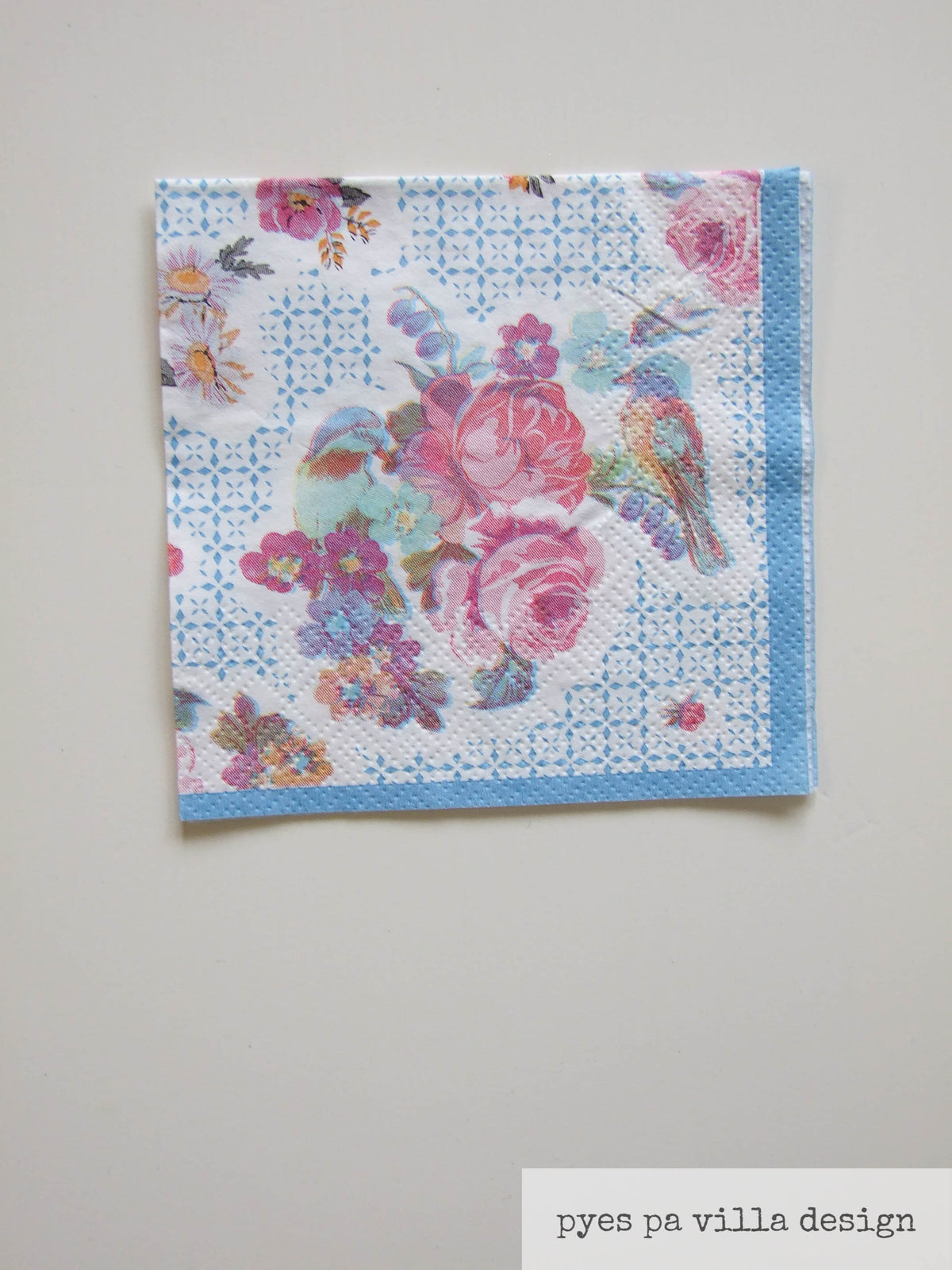 Blue Birds Napkin for Decoupage Small sized