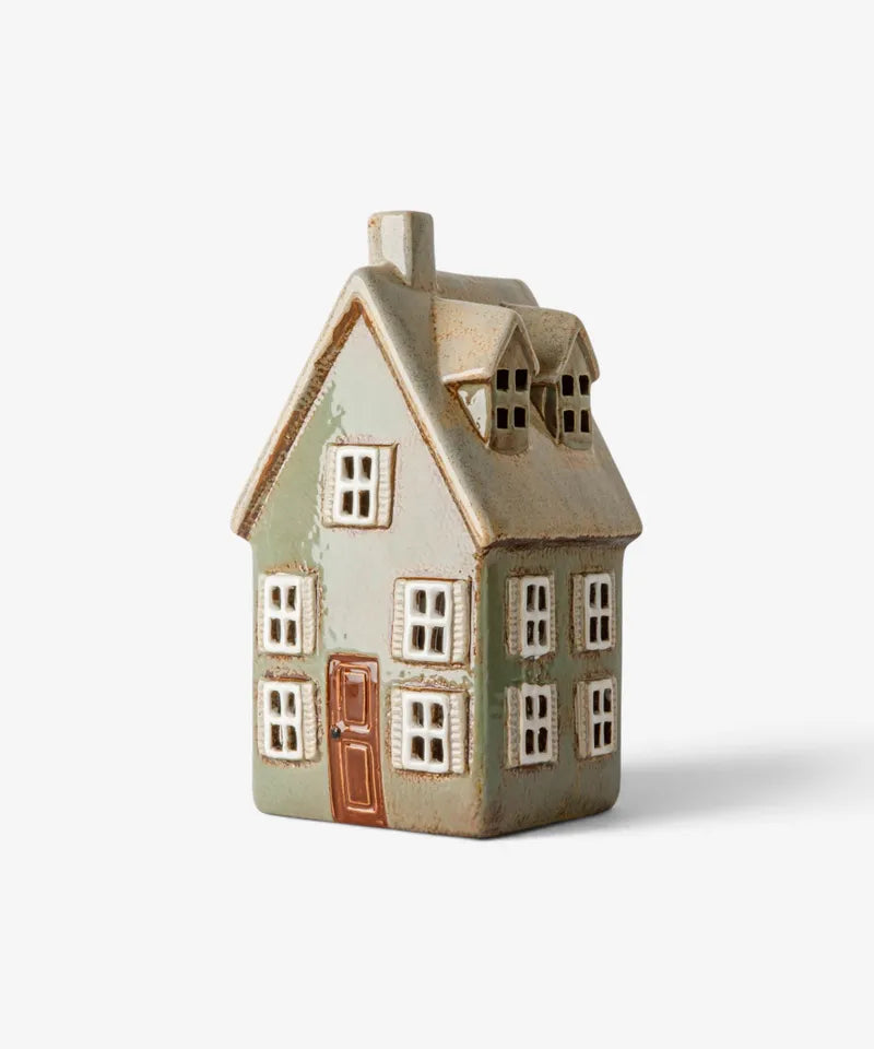 Devon Tea Light Cottage Tall Sage