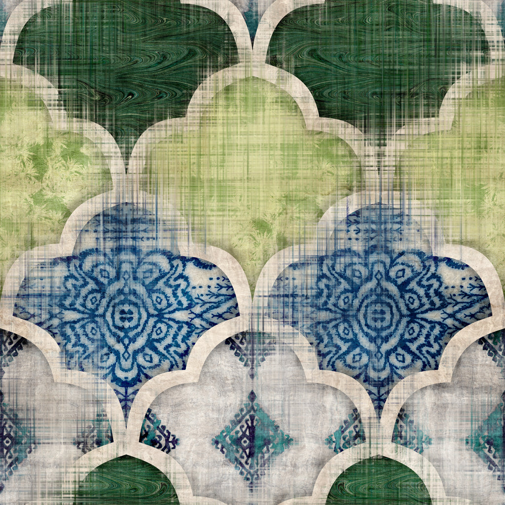 Distressed Tile Mint Tissue Decoupage Paper 3 sheets | Paint Me Vintage