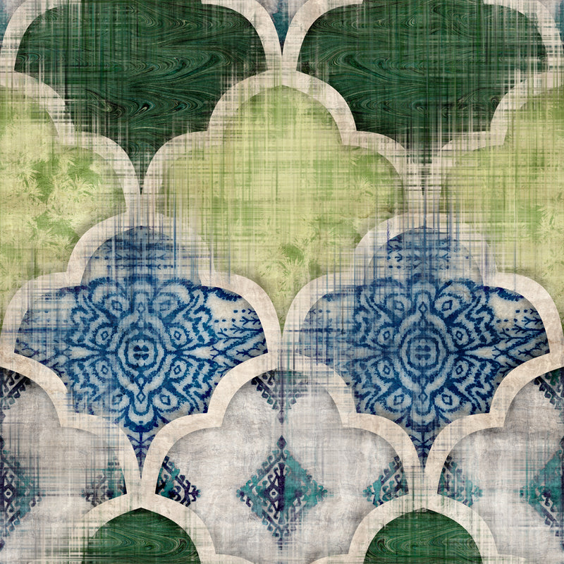 Distressed Tile Mint Tissue Decoupage Paper 3 sheets | Paint Me Vintage