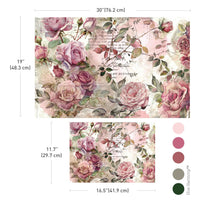 Dusty Velvet Mauve Decoupage Fiber Paper 2 sheet set Double Delight floral