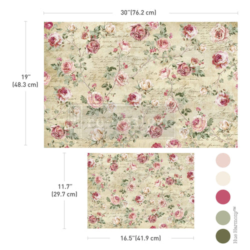 Timeless Charm Decoupage Fiber Paper 2 sheet set Double Delight
