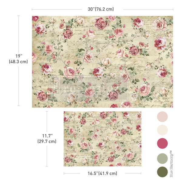 Timeless Charm Decoupage Fiber Paper 2 sheet set Double Delight