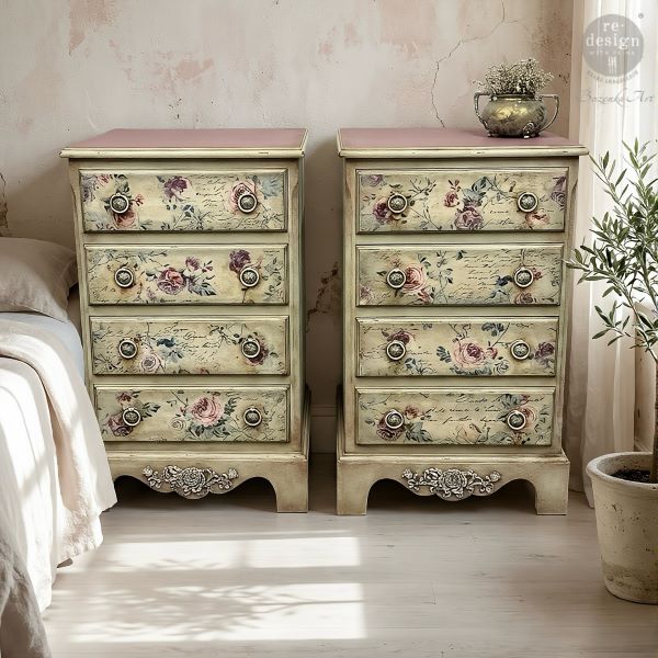 Timeless Charm Decoupage Fiber Paper 2 sheet set Double Delight