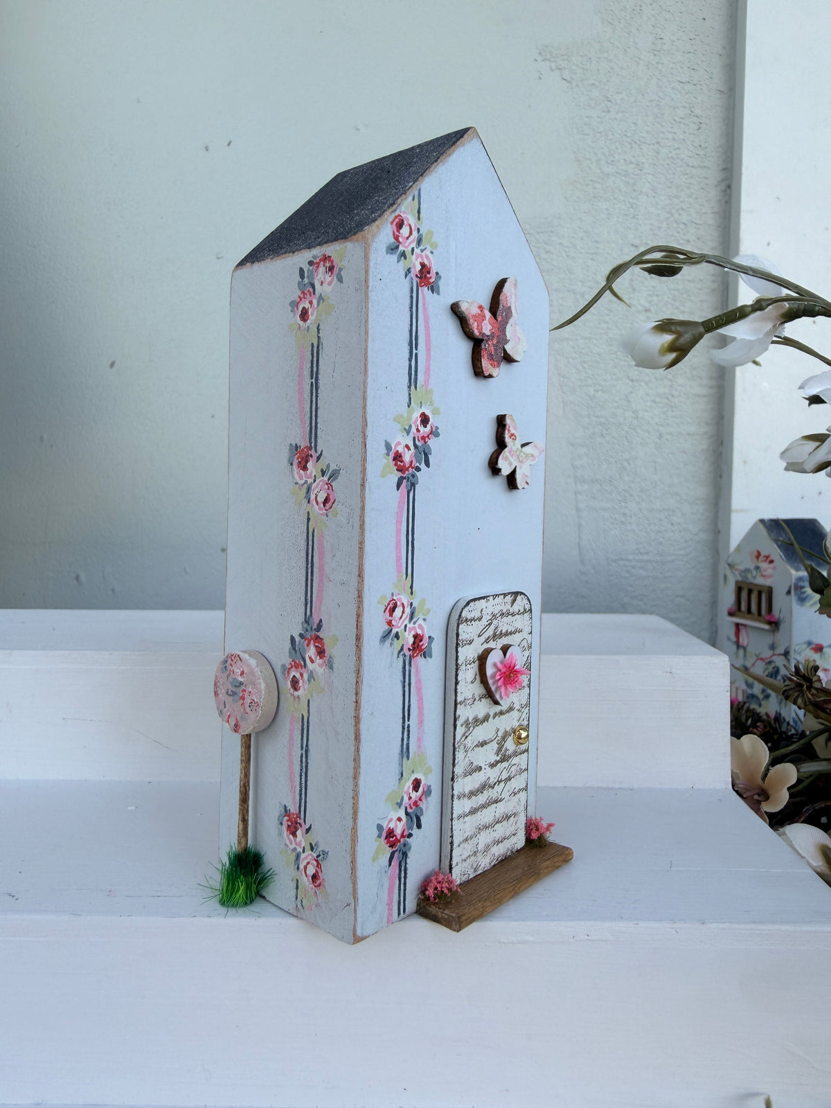 Miniature Handmade Houses Blue series butterflies