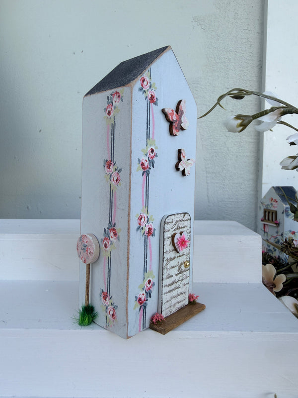 Miniature Handmade Houses Blue series butterflies