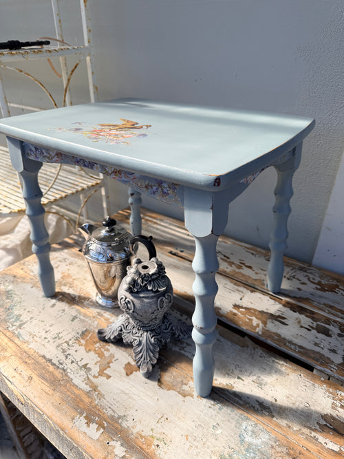 Paisley painted small wooden table