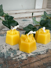 Bee tea lights set of 3 natural beeswax candle