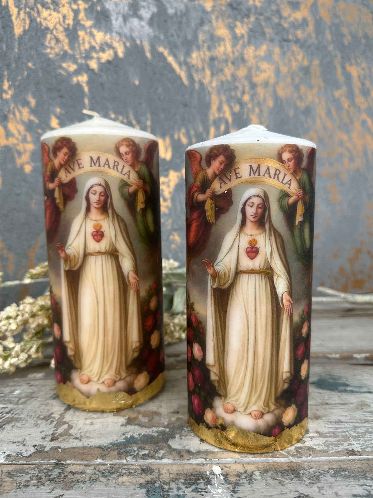 Ave Maria Candle Tall