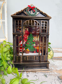 Moving Light Up Globe Santa Fireplace